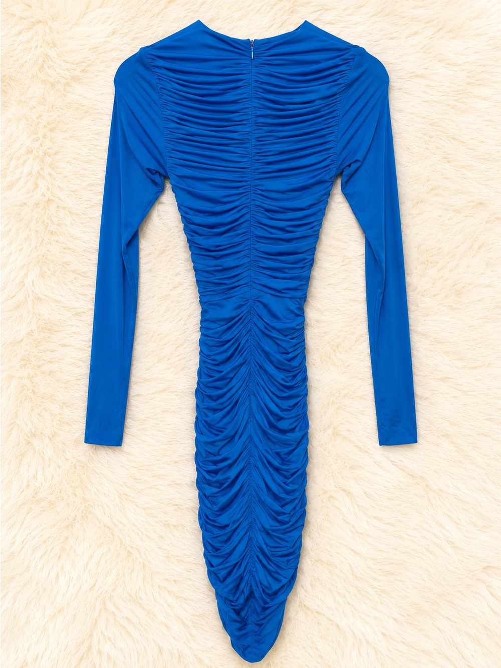 Alex Perry Blue Colt Ruched Mini Dress. - Picture 6 of 14